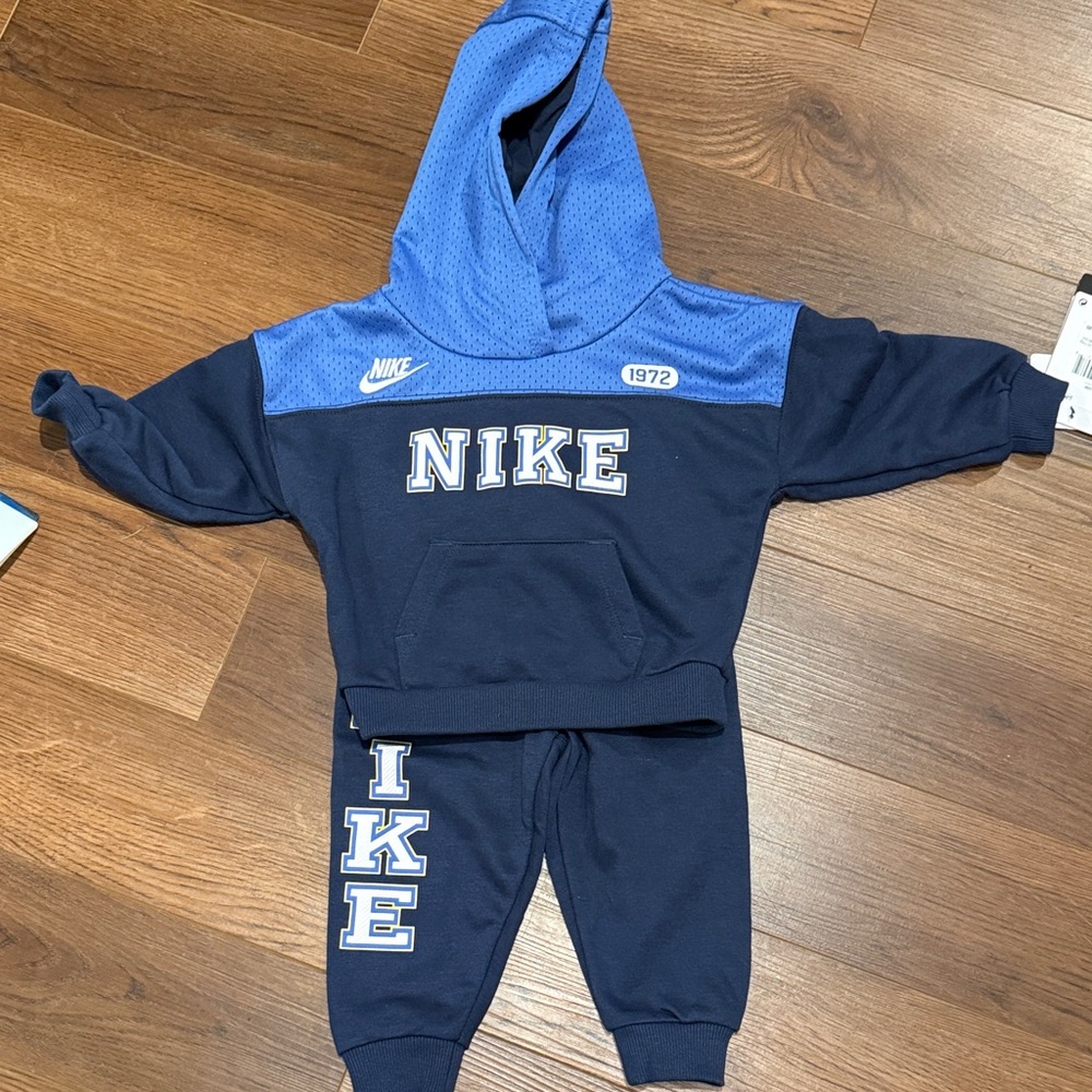 Nike Blue and Navy Toddler Hoodie Set